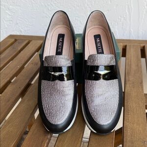 Musette, Style Pansy, Black and Gray Women's Flat, size EU 39